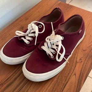 VANS gently used size 9 womens burgundy shoes